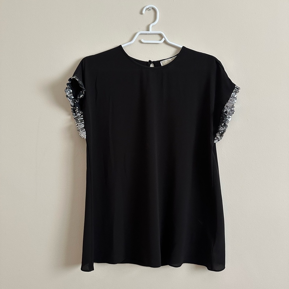 Michael Kors Sequin Sleeve Top